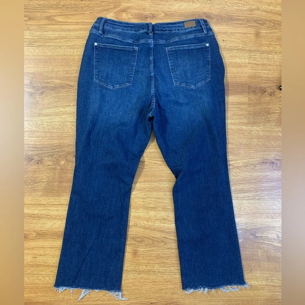 Judy Blue Indigo Bootcut Jeans with Frayed Hem